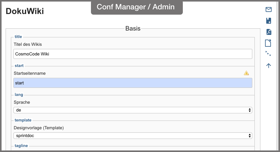 dokuwiki confmanager