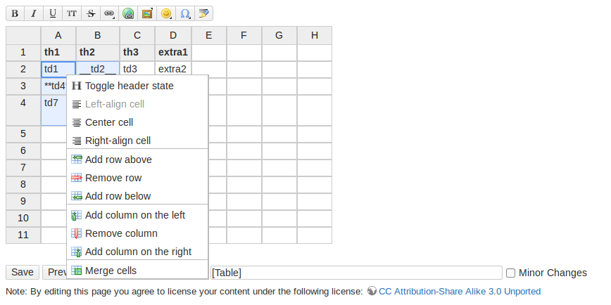 EditTable Plugin